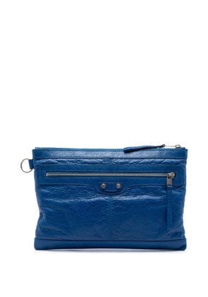 Balenciaga Pre-Owned 2015 Lambskin Motocross Classic Clip M clutch bag - Blue