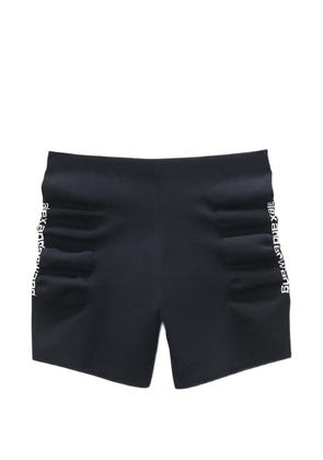Alexander Wang ruched logo-print shorts - Black