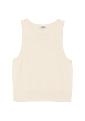 SANDRO sleeveless fine knit vest - Neutrals