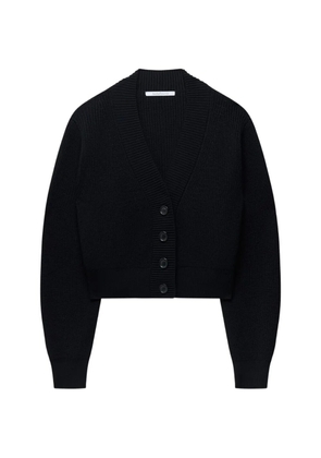 Another Tomorrow ribbed cropped cardigan - Black