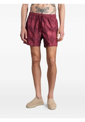 Ballantyne argyle-print swim shorts - Red
