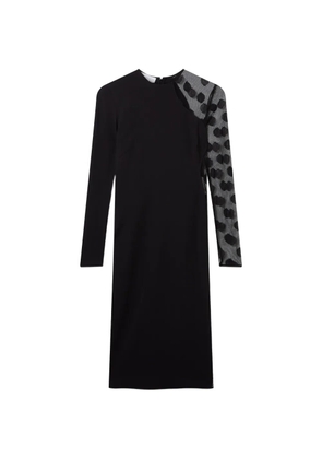 Stella McCartney polka-dot mesh-panel midi dress - Black