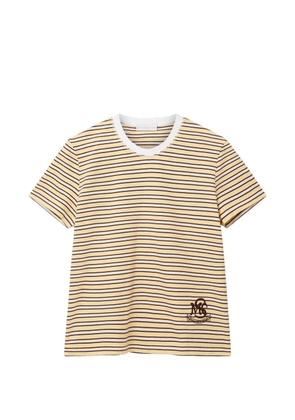 Stella McCartney striped logo-patch T-shirt - Yellow