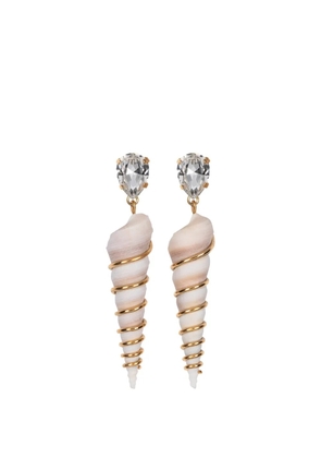 Jennifer Behr Zingaro shell-pendant earrings - Gold