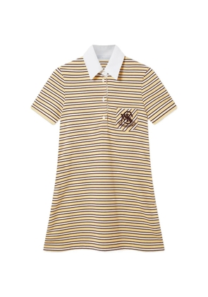Stella McCartney striped logo-patch dress - Yellow