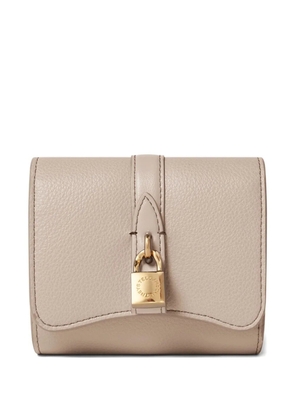 Stella McCartney padlock-detail grained wallet - Neutrals