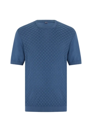 Fedeli check-pattern short-sleeve T-shirt - Blue