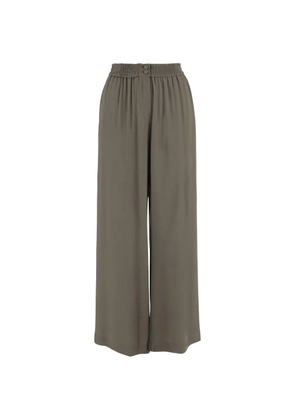 F.It elasticated-waist wide-leg trousers - Green