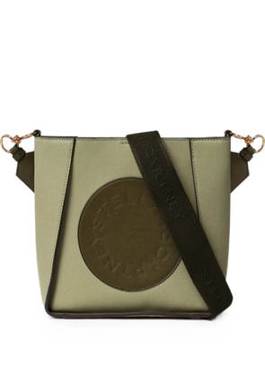 Stella McCartney perforated-logo cotton shoulder bag - Green