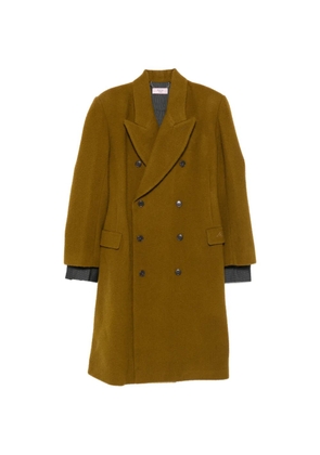 Martine Rose logo-embroidery double-breasted coat - Yellow