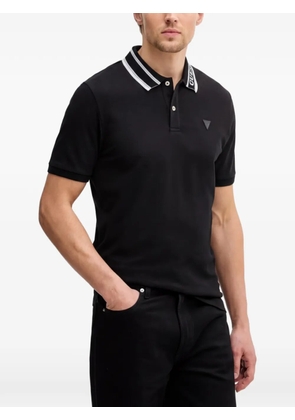 GUESS USA logo-detail polo shirt - Black