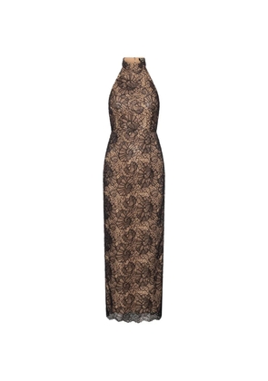 ROTATE BIRGER CHRISTENSEN lace halterneck maxi dress - Black