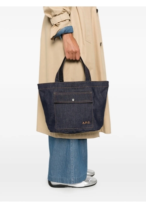 A.P.C. Jade logo-embroidered tote bag - Blue