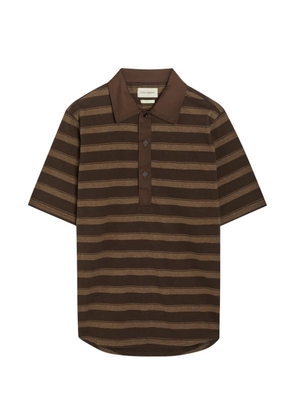 Oliver Spencer Stanfield striped short-sleeved polo shirt - Brown