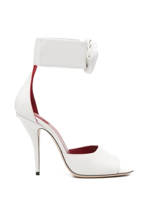Valentino Garavani Pre-Owned Drop Rose ankle-strap heeled sandals - White