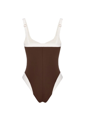 Noire Swimwear Adele square-neck swimsuit - Brown