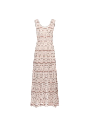 D.Exterior chevron-knit sleeveless maxi dress - Neutrals