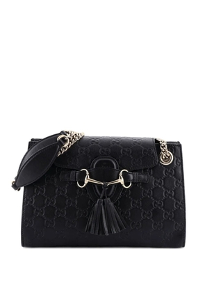 Gucci Pre-Owned Emily Chain Flap Guccissima Leather Small shoulder bag - Black