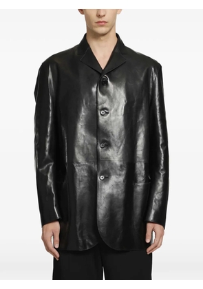 Jil Sander button-up leather jacket - Black