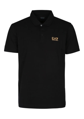 Ea7 Emporio Armani logo-embroidered polo shirt - Black