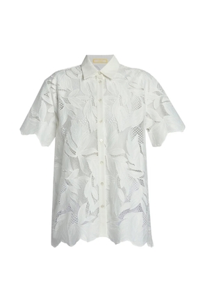 ERDEM cutwork leaf-embroidered shirt - White