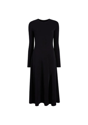 Another Tomorrow asymmetric-seam long-sleeve midi dress - Black