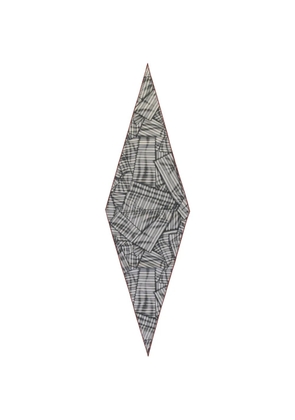 Zegna stripe-print diamond-shaped scarf - Grey
