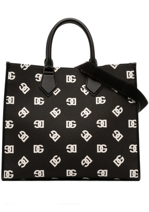 Dolce & Gabbana Pre-Owned 2020-2026 Large Logo Canvas Shopping Tote satchel - Black