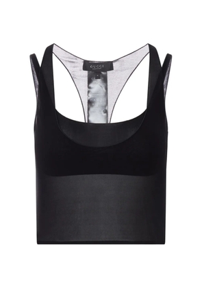 Gucci sheer-panel racerback top - Black