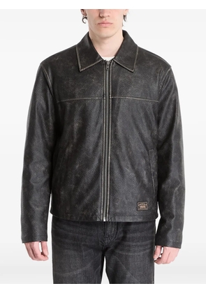 GUESS USA faded-effect logo-patch jacket - Black