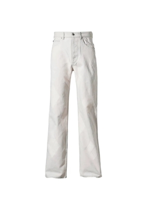 LOEWE argyle-pattern buckle-detail jeans - White