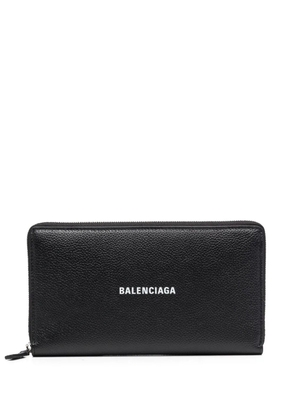 Balenciaga logo-print continental wallet - Black
