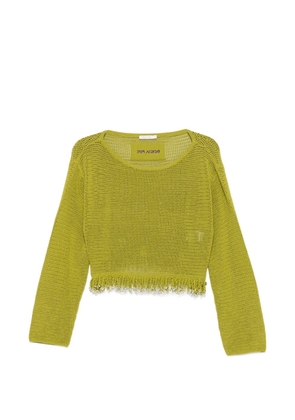 Patrizia Pepe bead-embellished crochet-knit sweater - Green