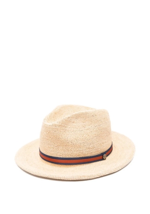 Borsalino Argentina grosgrain-trim woven hat - Neutrals