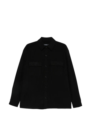 Karl Lagerfeld corduroy-texture flap-pocket overshirt - Black