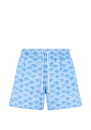 Fedeli turtle-print swim shorts - Blue