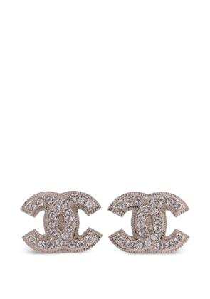 CHANEL Pre-Owned CC crystal-embellished earrings - Silver
