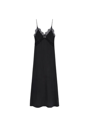 ANINE BING lace-trim V-neck maxi dress - Black