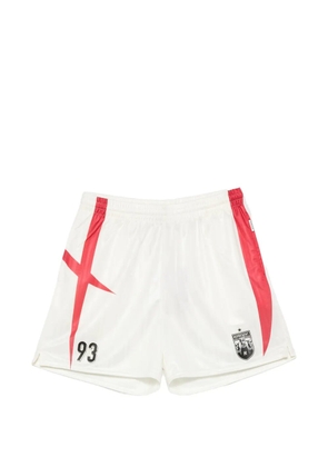 Represent Spike logo-patch panelled shorts - White