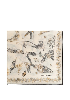 Ferragamo floral-print silk scarf - Neutrals