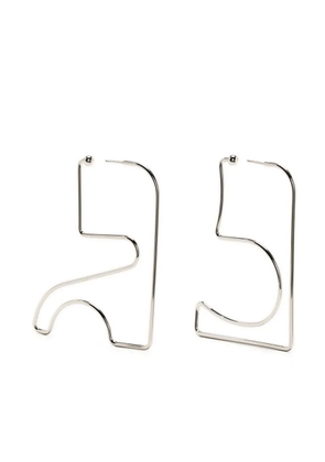 Courrèges logo geometric earrings - Silver