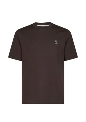 Brunello Cucinelli logo-print T-shirt - Brown
