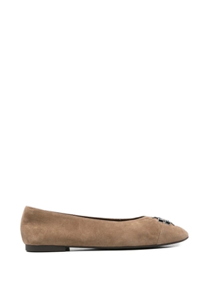 Tory Burch logo-plaque ballet flats - Neutrals