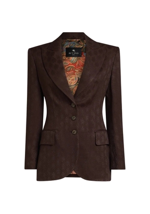 ETRO jacquard-patterned single-breasted blazer - Brown