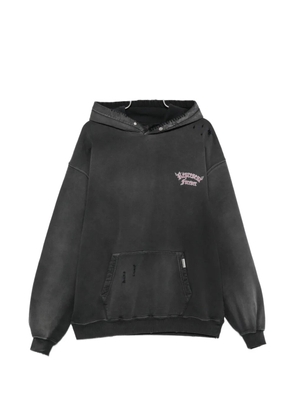 Represent Duality distressed graphic-print cotton hoodie - Black