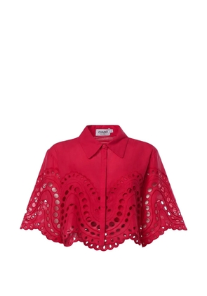 Charo Ruiz Ibiza Storm broderie-anglaise cropped shirt - Red