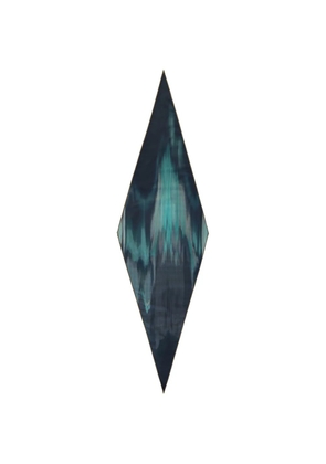 Zegna abstract-print diamond-shaped scarf - Blue