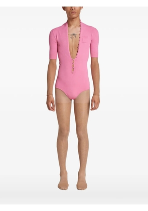 ROT The Vertigo plunging-neck bodysuit - Pink