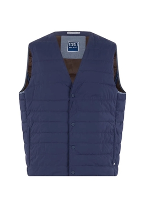 Fedeli padded quilted gilet - Blue