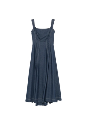 CRIDA Glicine contrast-stitch midi dress - Blue